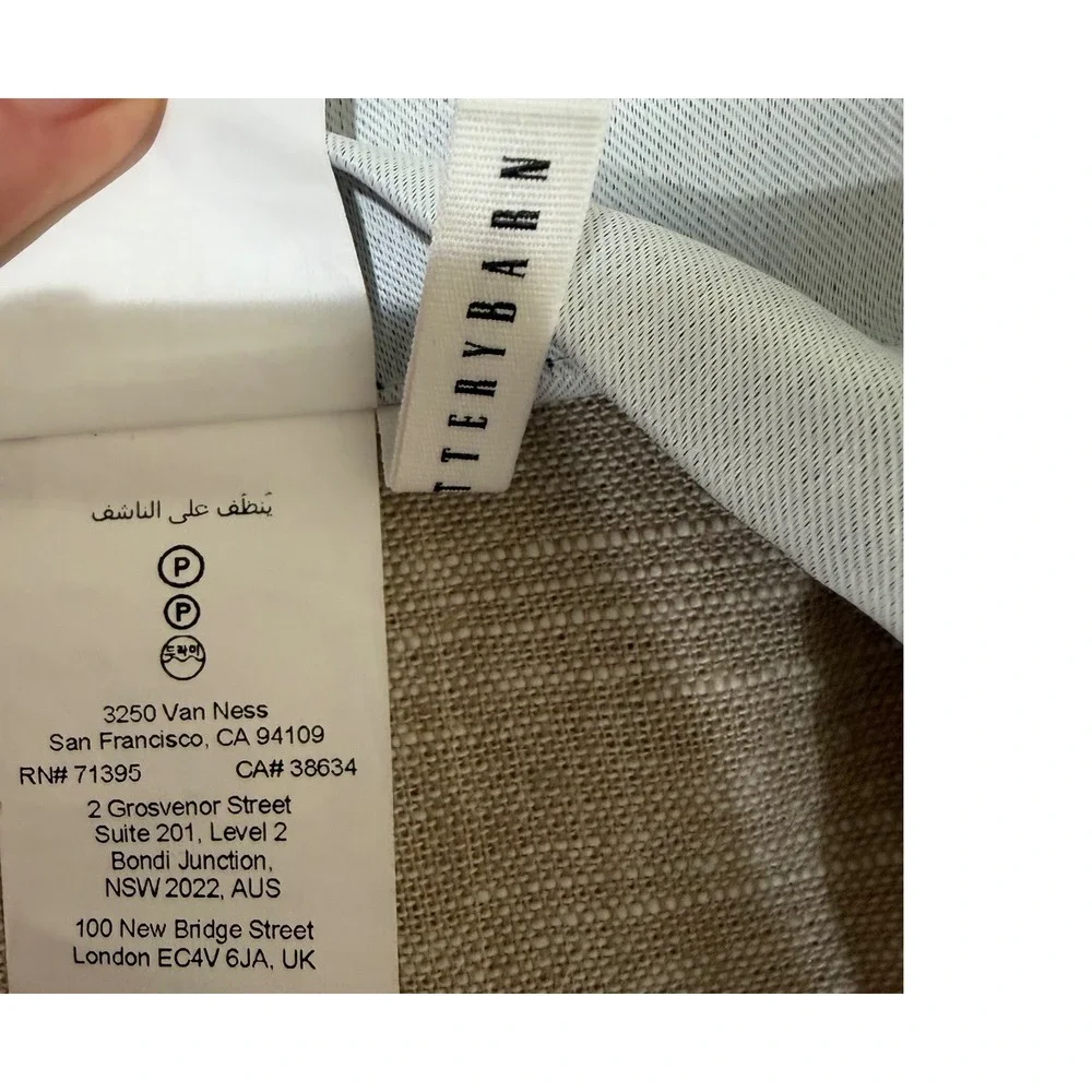 Pottery Barn Linen Blend Blackout Curtains Oatmeal Beige 100x84 Pair 1038836(R)